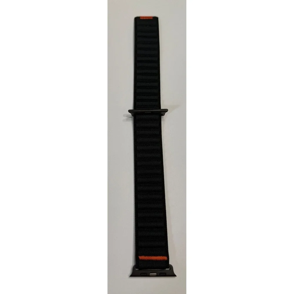 Alpine Loop Style Apple Watch Band Black Orange Nylon 44mm 45mm 49mm NEW
